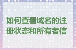 如何查看域名的注册状态和所有者信息