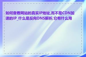 如何查看网站的真实IP地址,而不是CDN加速的IP_什么是反向DNS解析,它有什么用处