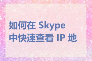 如何在 Skype 中快速查看 IP 地址