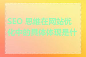 SEO 思维在网站优化中的具体体现是什么