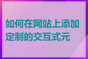 如何在网站上添加定制的交互式元素