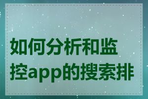 如何分析和监控app的搜索排名