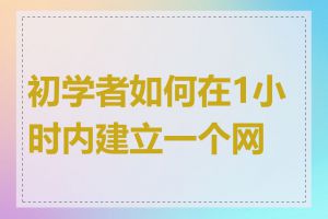 初学者如何在1小时内建立一个网站