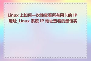 Linux 上如何一次性查看所有网卡的 IP 地址_Linux 系统 IP 地址查看的最佳实践