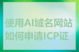 使用AI域名网站如何申请ICP证书