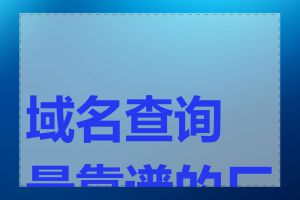 域名查询最靠谱的厂商