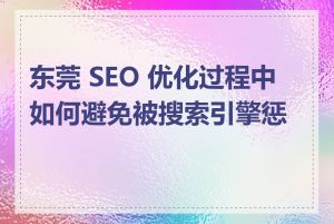 东莞 SEO 优化过程中如何避免被搜索引擎惩罚