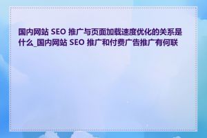 国内网站 SEO 推广与页面加载速度优化的关系是什么_国内网站 SEO 推广和付费广告推广有何联系