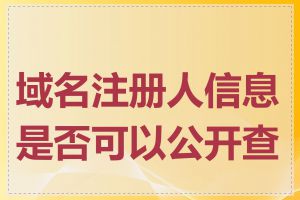 域名注册人信息是否可以公开查看