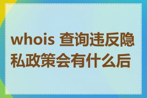 whois 查询违反隐私政策会有什么后果