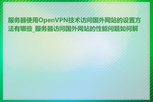 服务器使用OpenVPN技术访问国外网站的设置方法有哪些_服务器访问国外网站的性能问题如何解决