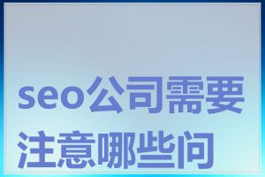 seo公司需要注意哪些问题