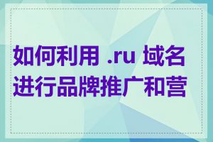 如何利用 .ru 域名进行品牌推广和营销