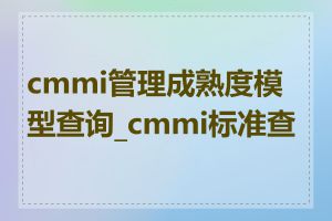 cmmi管理成熟度模型查询_cmmi标准查询