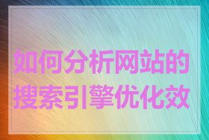 如何分析网站的搜索引擎优化效果