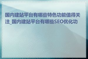 国内建站平台有哪些特色功能值得关注_国内建站平台有哪些SEO优化功能