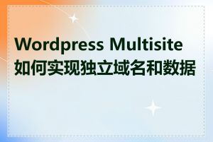 Wordpress Multisite如何实现独立域名和数据库