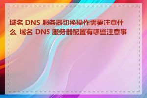 域名 DNS 服务器切换操作需要注意什么_域名 DNS 服务器配置有哪些注意事项