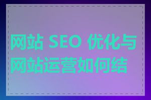 网站 SEO 优化与网站运营如何结合