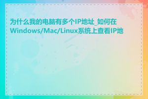 为什么我的电脑有多个IP地址_如何在Windows/Mac/Linux系统上查看IP地址