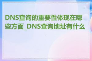 DNS查询的重要性体现在哪些方面_DNS查询地址有什么用