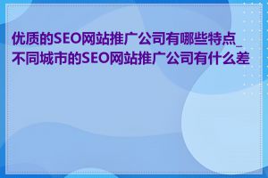 优质的SEO网站推广公司有哪些特点_不同城市的SEO网站推广公司有什么差异