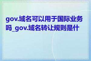 gov.域名可以用于国际业务吗_gov.域名转让规则是什么