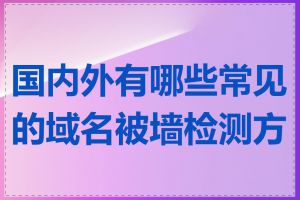 国内外有哪些常见的域名被墙检测方法