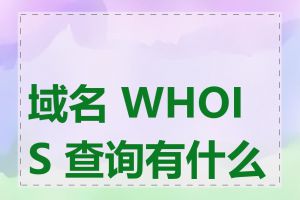 域名 WHOIS 查询有什么用