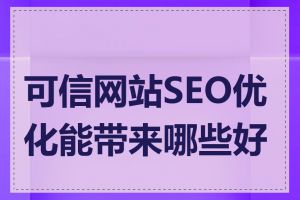 可信网站SEO优化能带来哪些好处