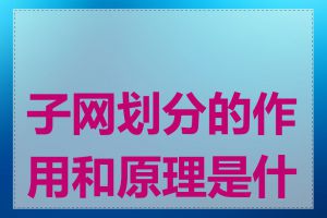 子网划分的作用和原理是什么