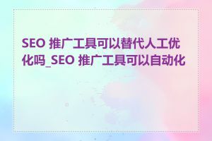 SEO 推广工具可以替代人工优化吗_SEO 推广工具可以自动化吗