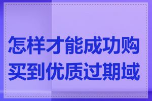 怎样才能成功购买到优质过期域名