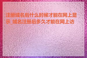 注册域名后什么时候才能在网上显示_域名注册后多久才能在网上访问