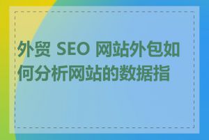 外贸 SEO 网站外包如何分析网站的数据指标