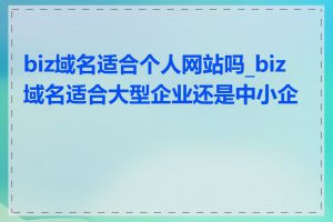 biz域名适合个人网站吗_biz域名适合大型企业还是中小企业