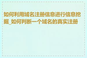 如何利用域名注册信息进行信息挖掘_如何判断一个域名的真实注册者