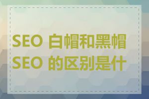 SEO 白帽和黑帽 SEO 的区别是什么