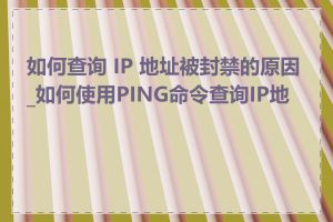 如何查询 IP 地址被封禁的原因_如何使用PING命令查询IP地址