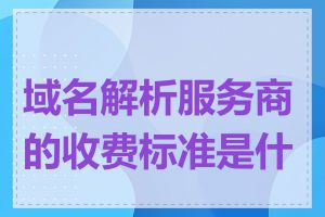 域名解析服务商的收费标准是什么