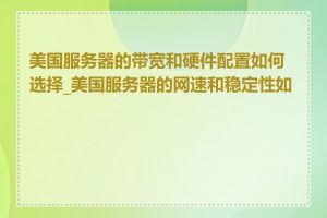 美国服务器的带宽和硬件配置如何选择_美国服务器的网速和稳定性如何