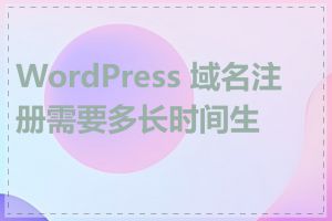 WordPress 域名注册需要多长时间生效