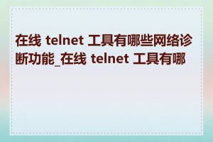 在线 telnet 工具有哪些网络诊断功能_在线 telnet 工具有哪些