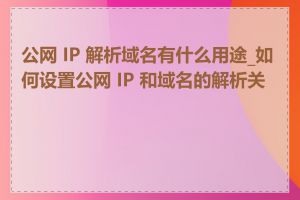 公网 IP 解析域名有什么用途_如何设置公网 IP 和域名的解析关系