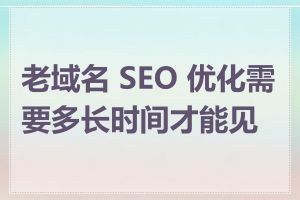 老域名 SEO 优化需要多长时间才能见效