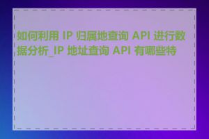 如何利用 IP 归属地查询 API 进行数据分析_IP 地址查询 API 有哪些特点