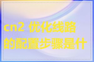 cn2 优化线路的配置步骤是什么