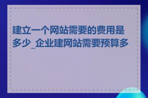 建立一个网站需要的费用是多少_企业建网站需要预算多少