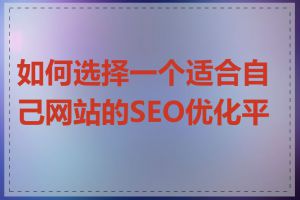 如何选择一个适合自己网站的SEO优化平台