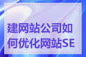 建网站公司如何优化网站SEO